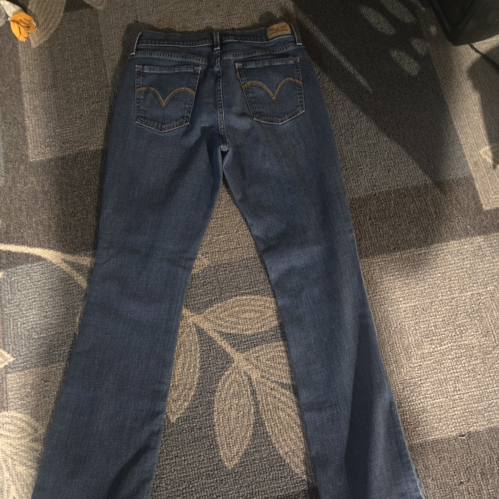 Classic Boot Cut Jeans in Deep Blue Denim